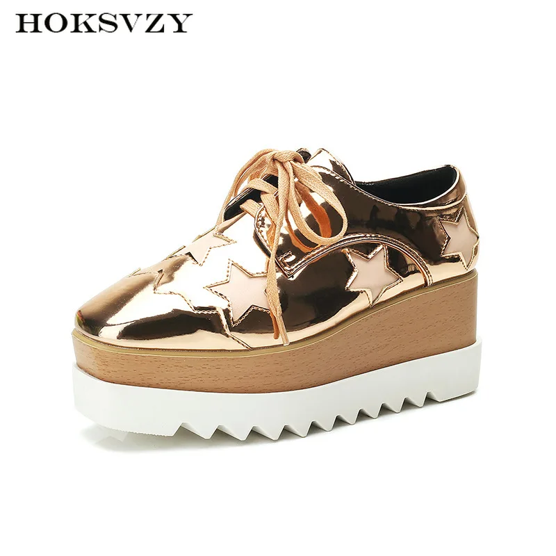 HOKSVZY/обувь цвета шампанского в студенческом стиле тонкие туфли на высоком