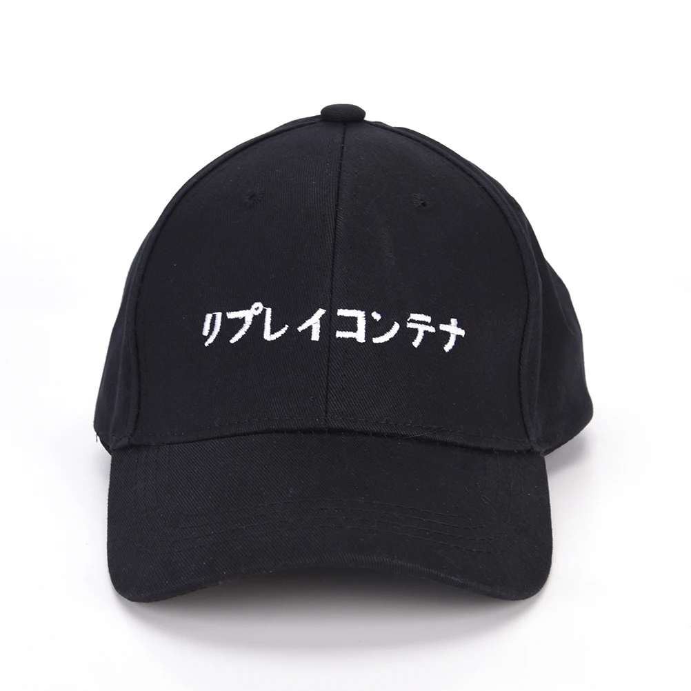 

New Solid Japanese letter Baseball Caps Embroidery Hip Hop bone Hats Unisex Men Women Adjustable Casquette Snapback Hat