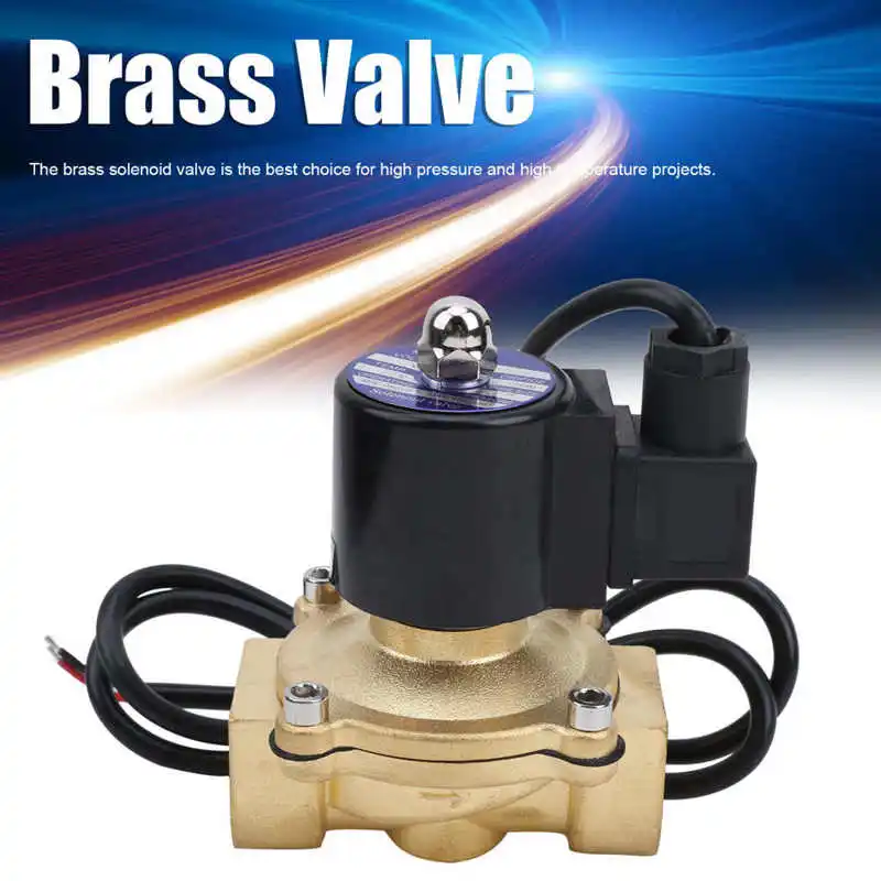 Латунный электромагнитный клапан G1in, Электрический нормально закрытый промышленный инструмент прямого действия, Электрический электромагнитный клапан 2A-250-25