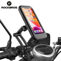 rockbros bike handlebar holder adjustable ipx6 waterproof cycling bracket flexible touch screen phone stand bicycle accessories