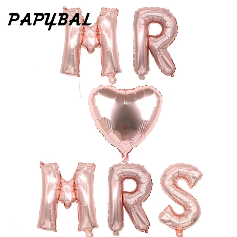 Шары воздушные из фольги с надписью MR и MRS 16 дюймов | Дом сад