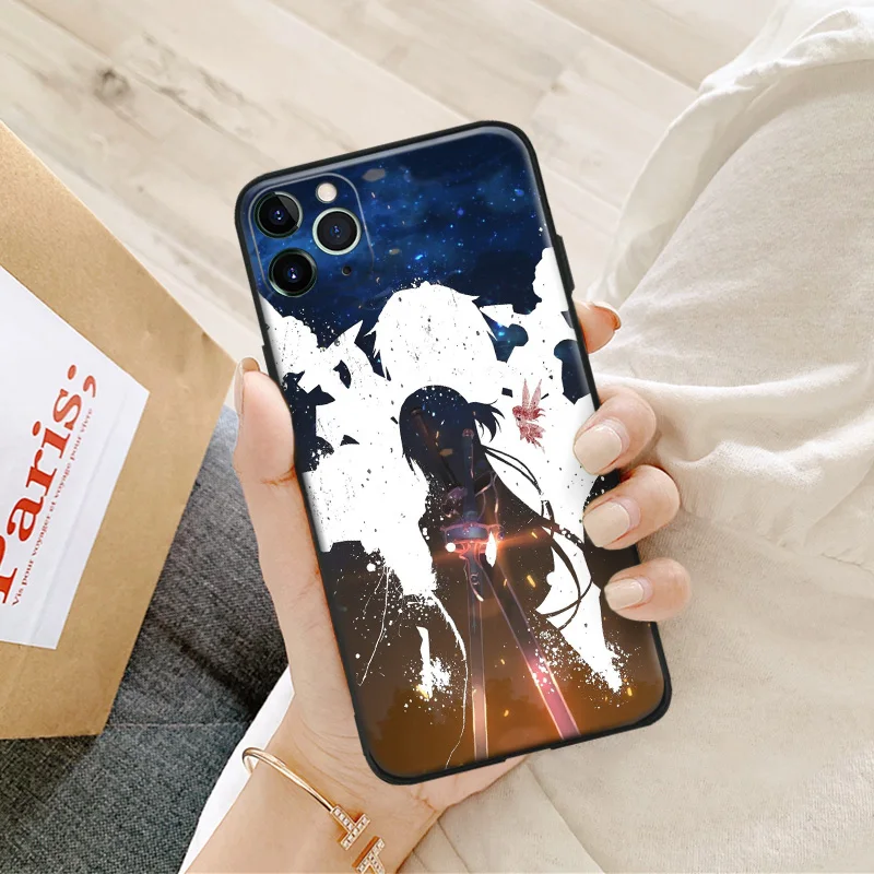 Sword art online asuna yui anime для iPhone se 6 6s 7 8 plus x xr xs 11 pro max Мягкий силиконовый чехол телефона |