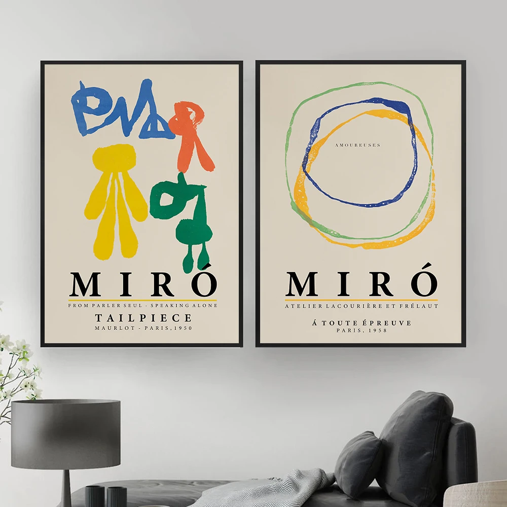 

Vintage Joan Miro Colorful Art Posters and Prints Abstract Canvas Painting Pictures on The Wall Art Pictures Home Decor Cuadros