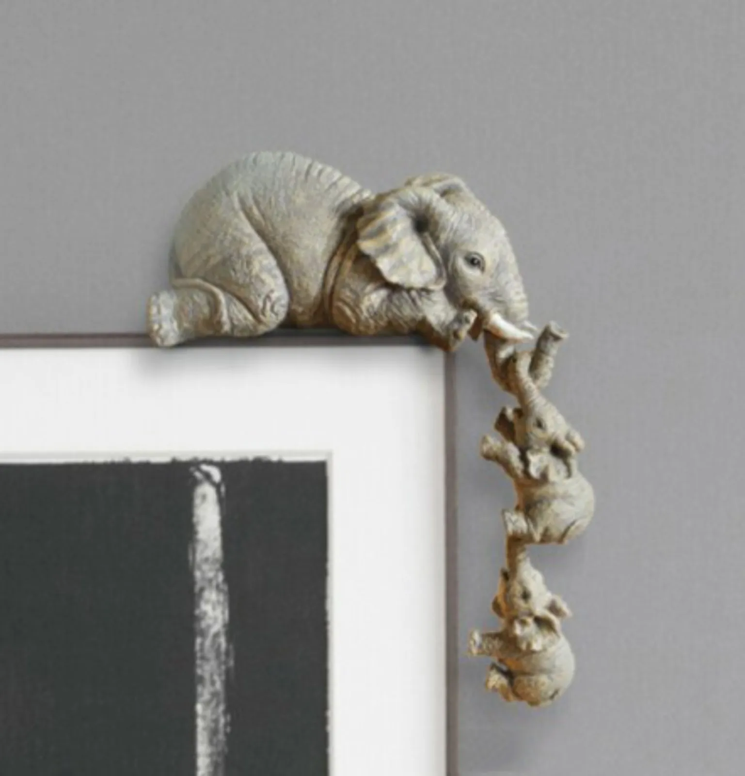 

Коллекции смолы и т. д. слон Sitter расписанные вручную Набор фигурок из 3-х мать два маленьких на день матери украшения ручной работы подарки