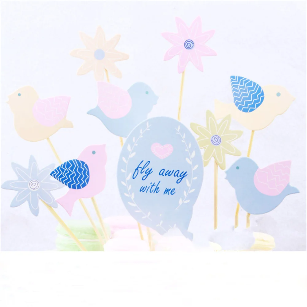 1 комплект птица с днем рождения в виде пирожного чашке фигурки жениха и невесты