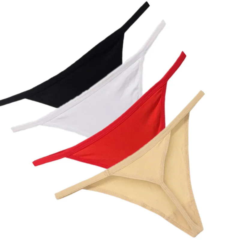 Стринги женские бесшовные из натурального хлопка белые черные красные|panties woman