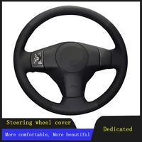 car steering wheel cover braid wearable genuine leather for toyota yaris vios rav4 2006 2007 2008 2009 scion xb 2008
