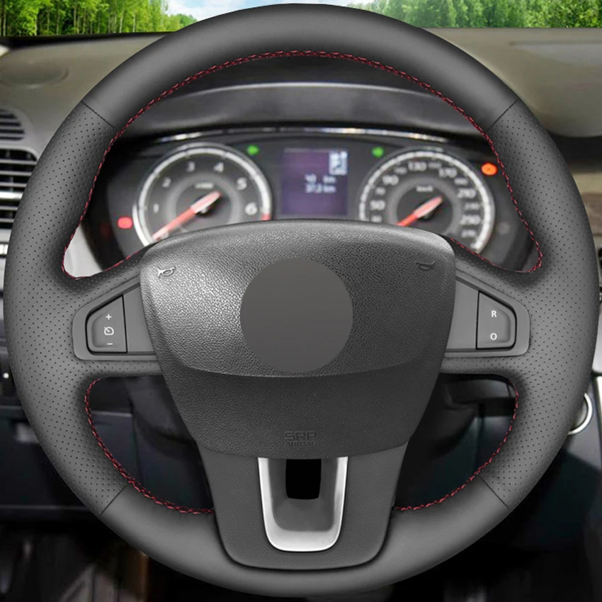 Черный PU искусственная кожа DIY чехол рулевого колеса автомобиля для Renault Лагуна 2008- широта 2010- Renault samsung SM5 2009