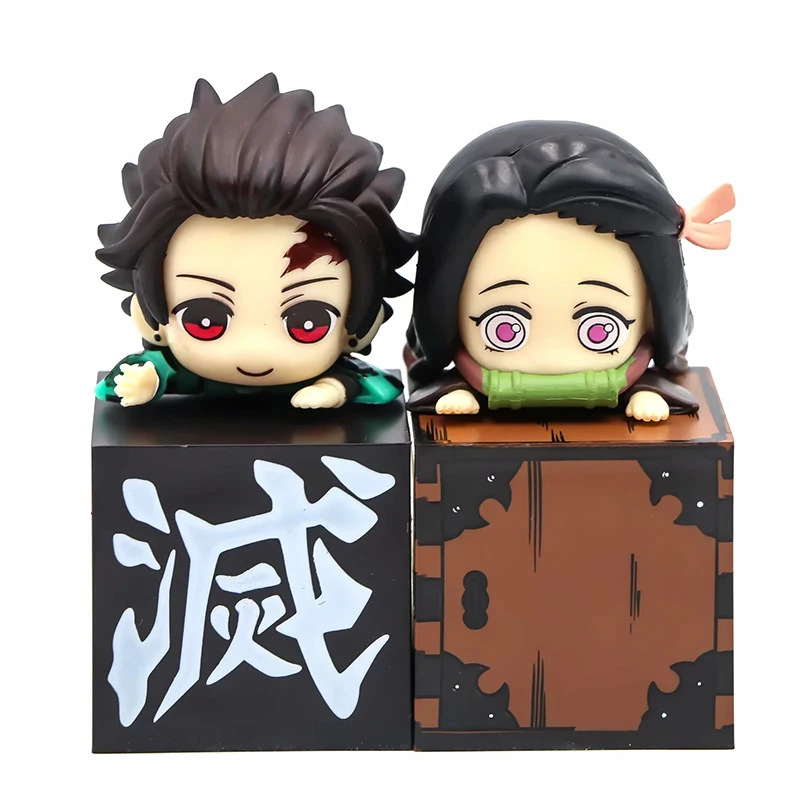 

3pcs/set Q.ver Kimetsu no Yaiba Nezuko Tanjirou Zenitsu PVC Action Figure Anime Demon Slayer Figurine Toys
