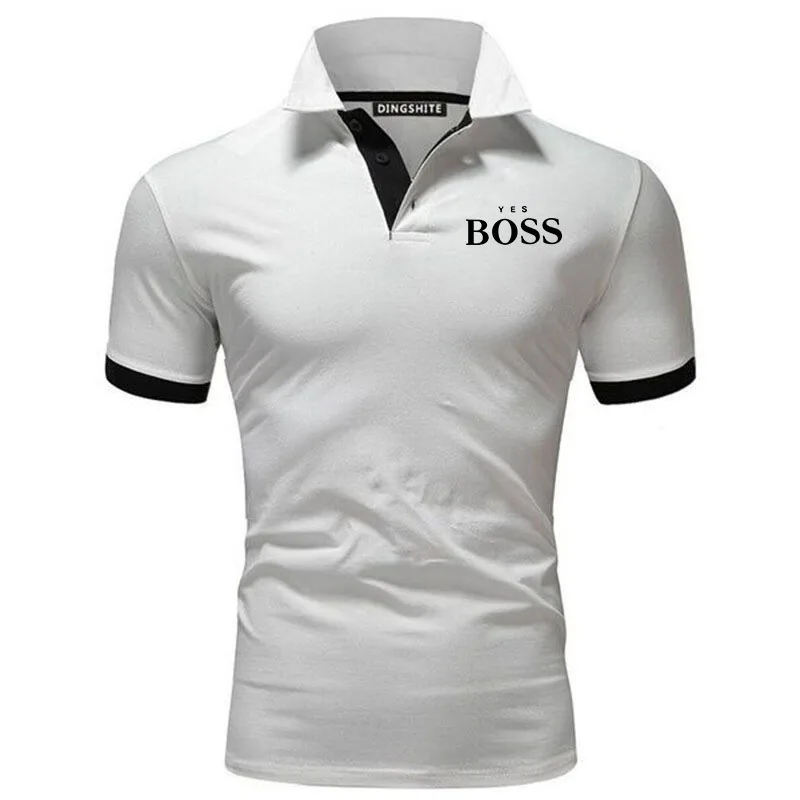 

Men New BOSS Brand Polo Shirts Summer Fashion Sportswear Short Sleeve Polos Business Badminton Soccer Jerseys Golf Shirts Male