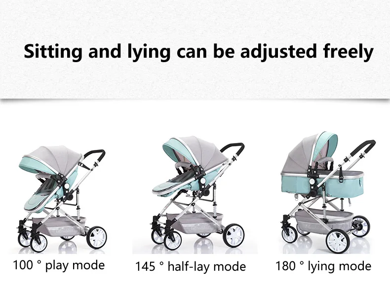 Babyfond легкая двойная коляска с высоким пейзажем, коляска может лежать, ударопрочная, складная, съемная коляска