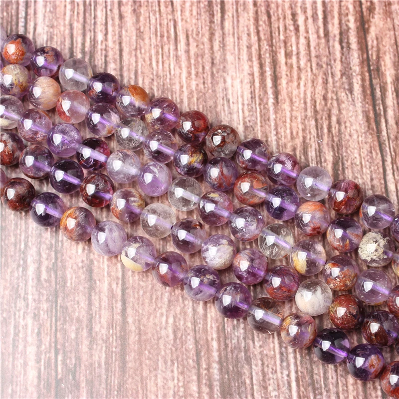 

8mm Hot Sale Natural Stone Purple Ghost Beads 4 6 10mm Energy Beads Fit Diy Charms Bracelets Jewelry Making Accessories