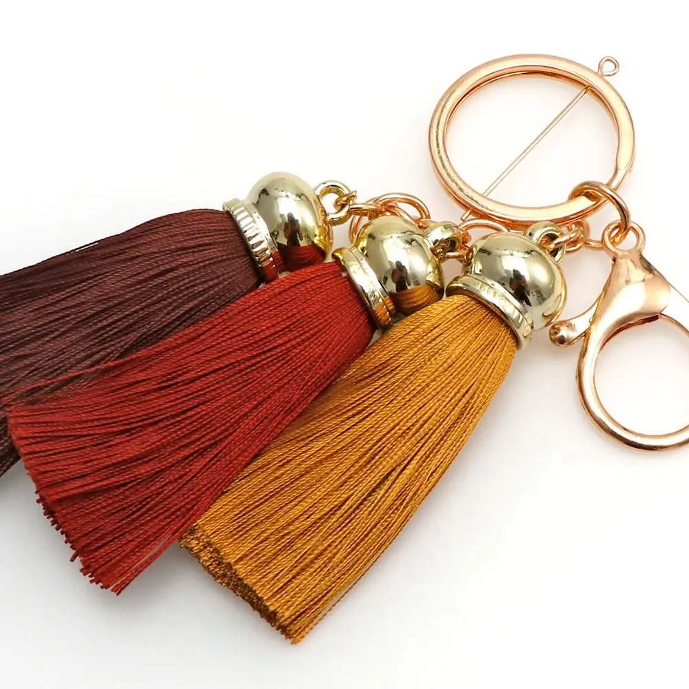 Бесплатная доставка кисточка Шарм Цветной брелок сумка аксессуары Шелковый