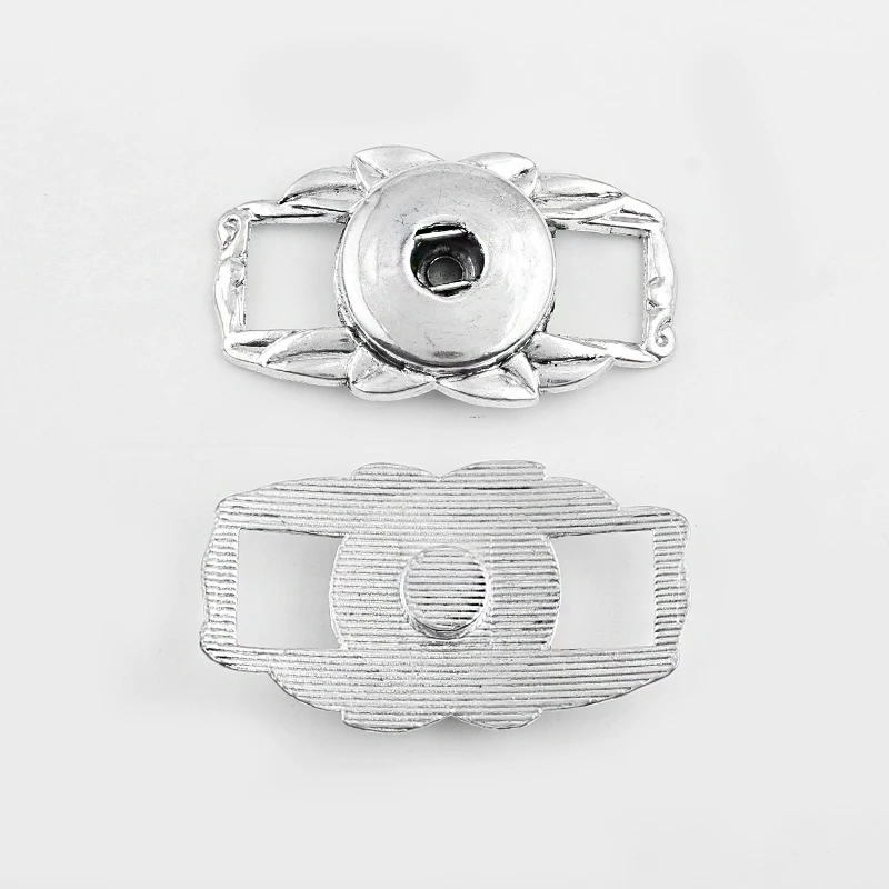 Античный серебряный/Бронзовый лист и кнопки соединители слайдер для 5 мм/10 мм