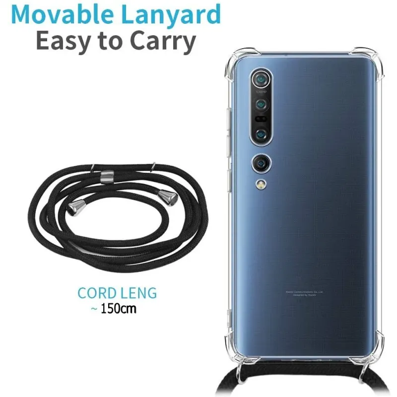 Чехол через плечо для Huawei Honor 20 Pro 10i 20i 8A 8X 8S Y5 Y6 Y7 Y9 2019 прозрачный ремешок ожерелье