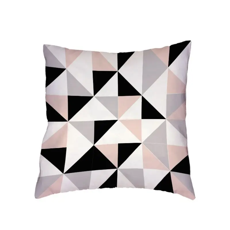 Простой Стиль чехол для подушки с геометрическим рисунком розовый черный