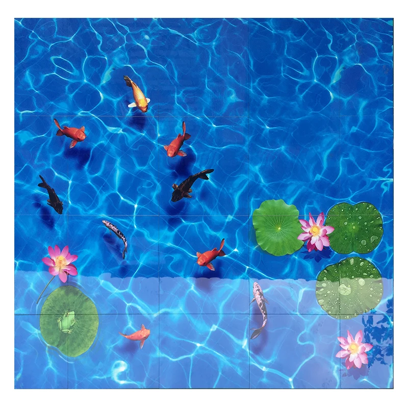 

3D Tile Floor Tile Bathroom Background Wall Living Room and Kitchen Balcony Bathroom Outdoor Floor Mosaic Pattern TZ