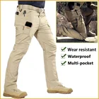 Мужские высококачественные тактические брюки с 10 карманами, водонепроницаемые брюки-карго, облегающие прочные армейские тренировочные штаны ripstop;