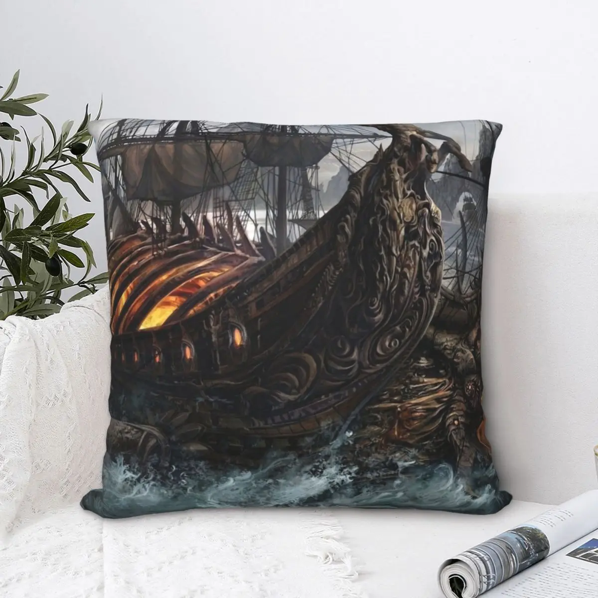 

Cool Throw Pillow Case Viking Norse Mythology Backpack Coussin Covers DIY Printed Breathable For Sofa Decor