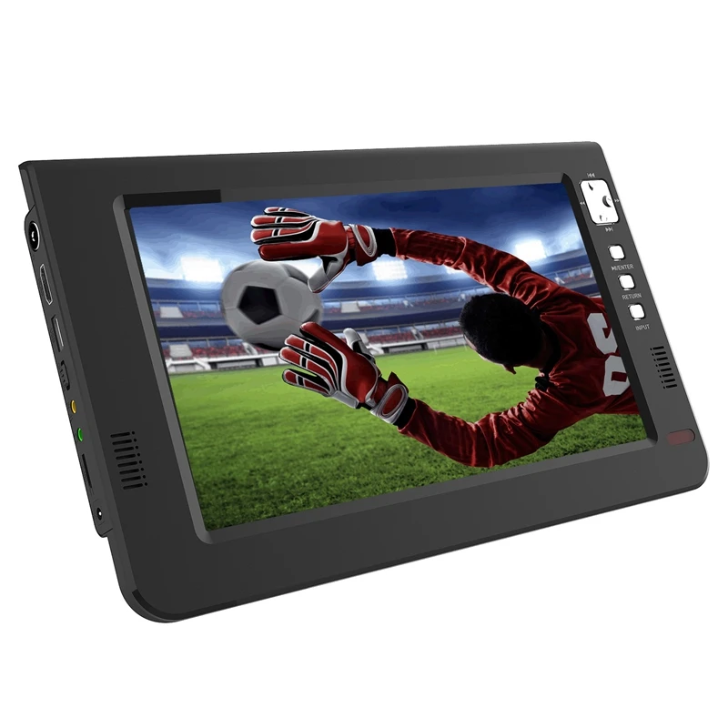 Портативный 10 1 дюймовый TFT светодиодный Dvbt2 цифровой аналоговый ТВ 1080P HDMI IN H.265