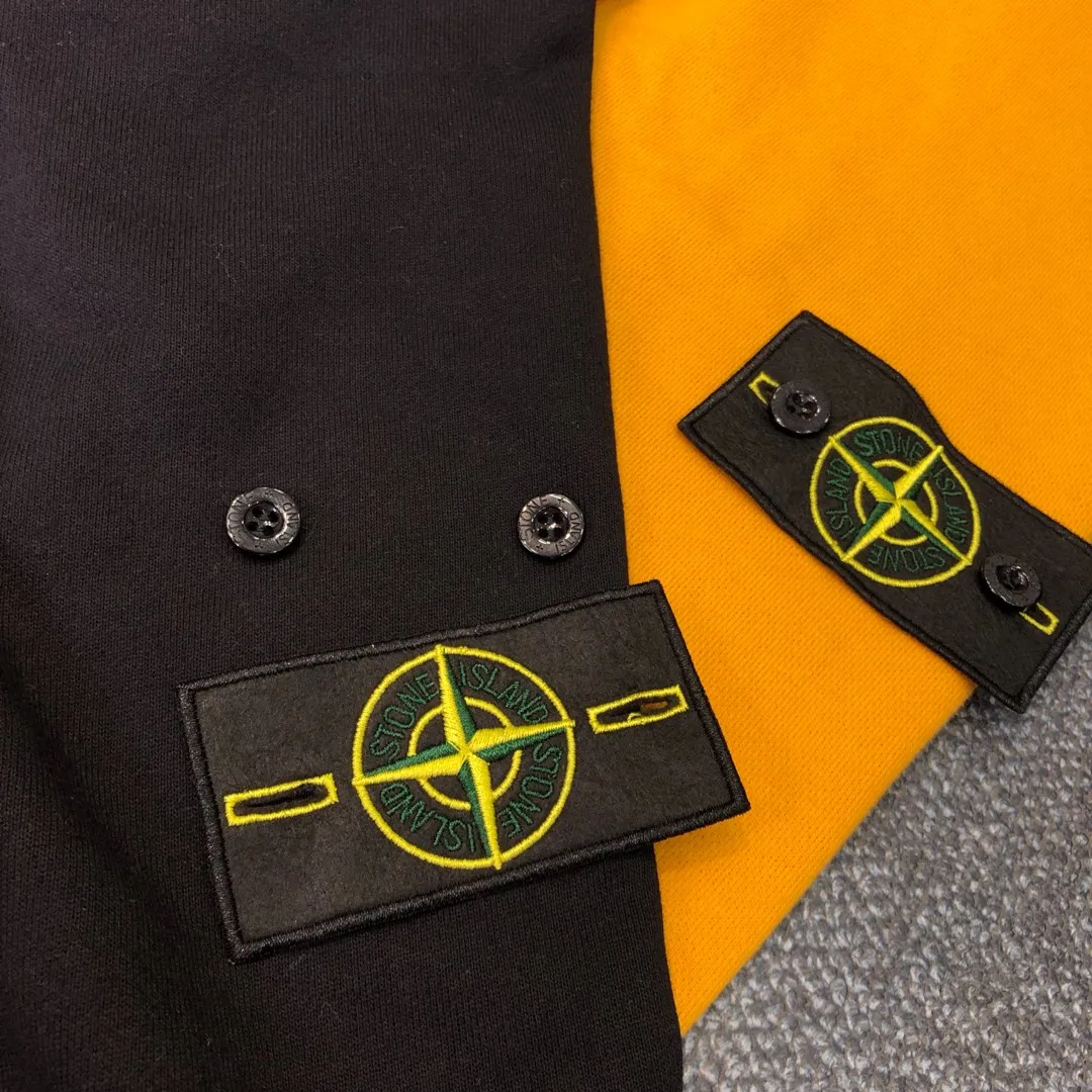 

2021 Brand Spring New Stone island Mens long sleeve round collar plus velvet Sweater