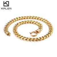 kalen large gold chain stainless steel cuban chain hip hop style mens necklace jewelry accessories