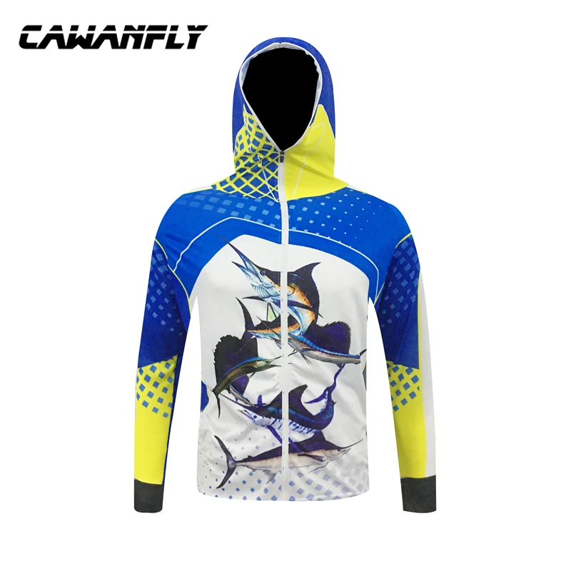 Long Fishing Jerseys Anti-Mosquito High-Tech Polyester Quick Dry Fishing Wears Clothes Uniform Design Custom Print Sublimation