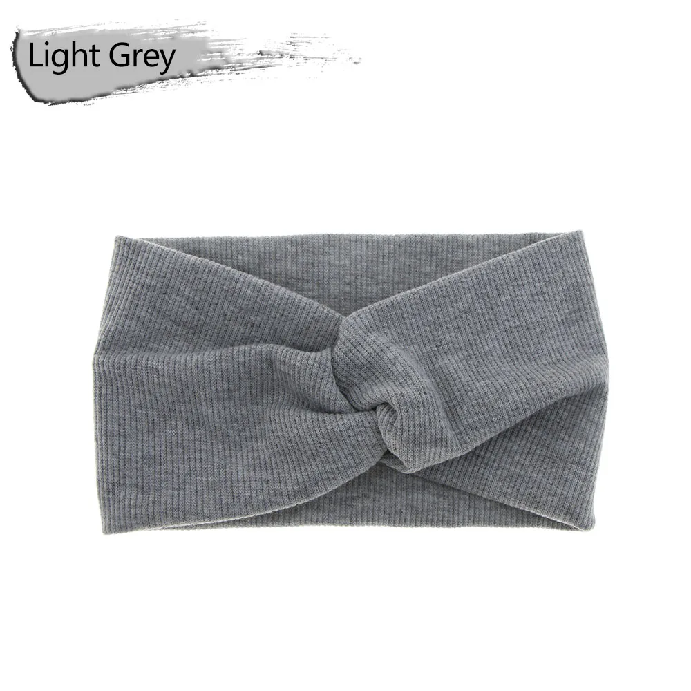 Light grey Новое поступление, модные женские мягкие шерстяные плетеные повязки на голову, милые теплые головные уборы для девушек, женские корейские винтажные аксессуары для волос - Цвет: Light grey