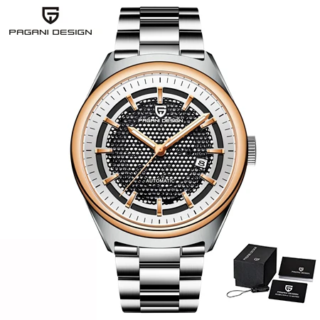 silver gold black Новые PAGANI дизайнерские брендовые Роскошные модные Универсальные мужские часы из нержавеющей стали простой кварцевые часы бизнес класса Relogio Masculino - Цвет: silver gold black