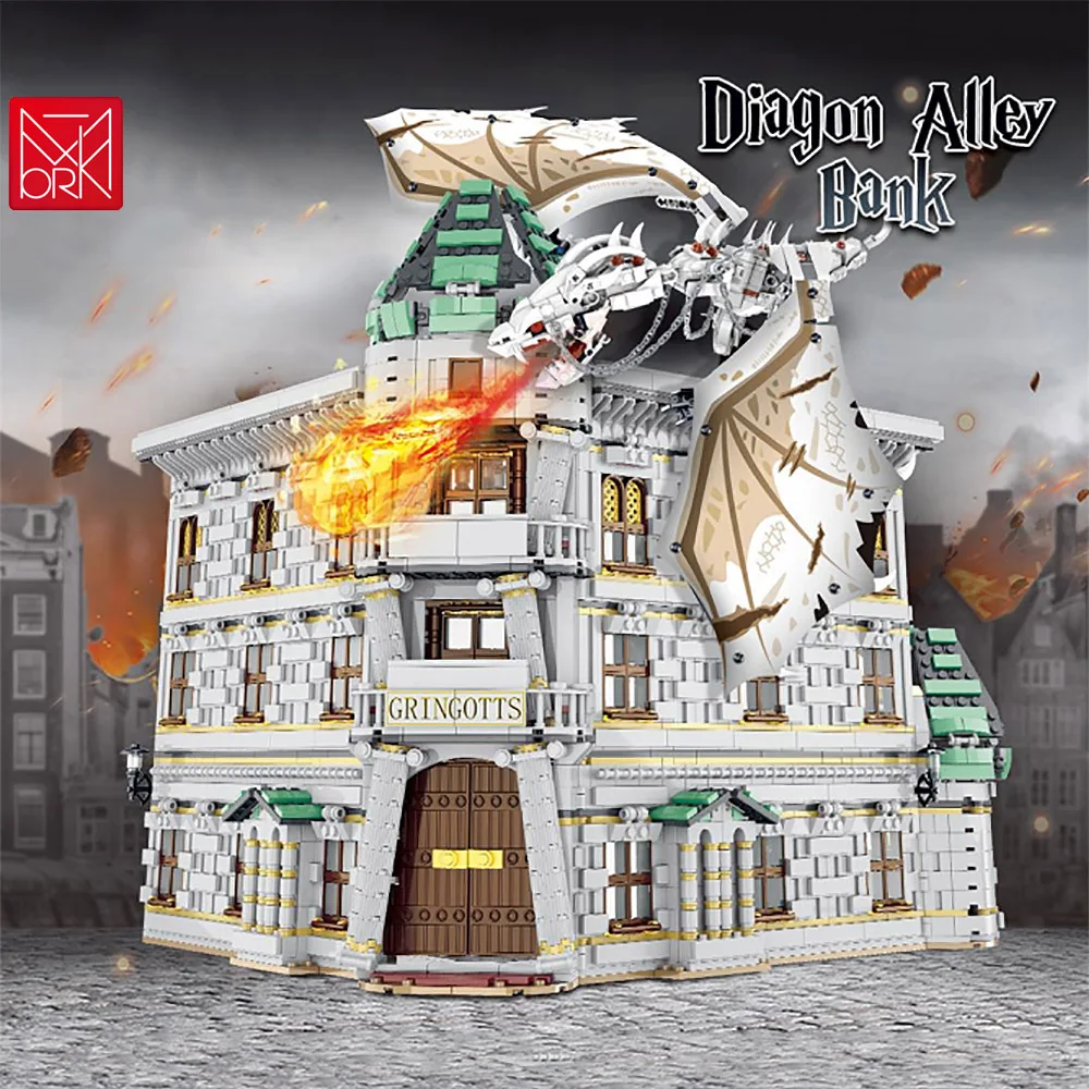 MOC de el callej&oacute;n Diagon Gringotts Banco Ukrainische Ironbelly Drachen de bloques de construcci&oacute;n de juguetes creativos de ni&ntilde;os regalos de los ni&ntilde;os-0