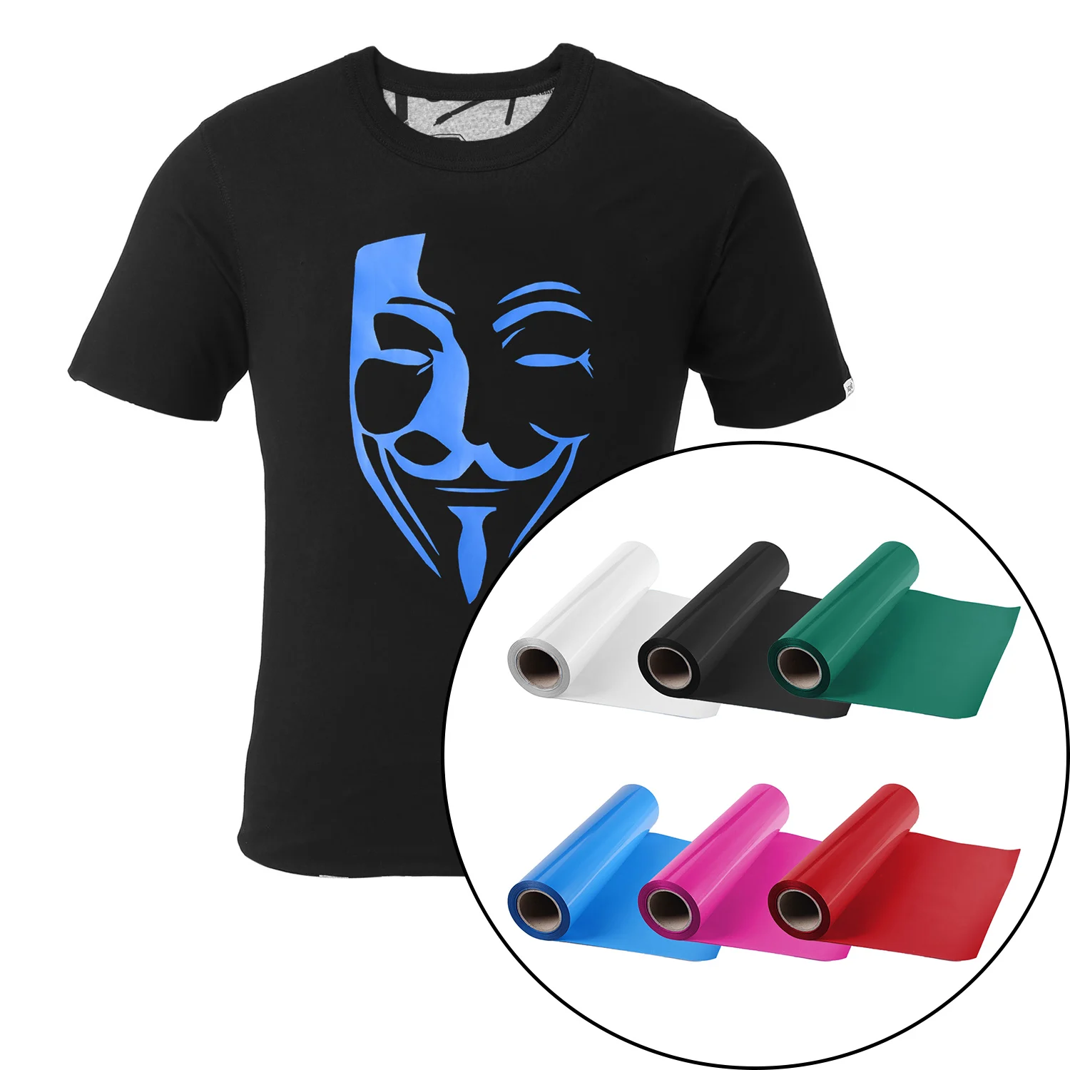 

25 x 50cm HTV Heat Transfer Vinyl Iron-On Craft Vinyl for DIY T-Shirts Clothing Hat Fabrics