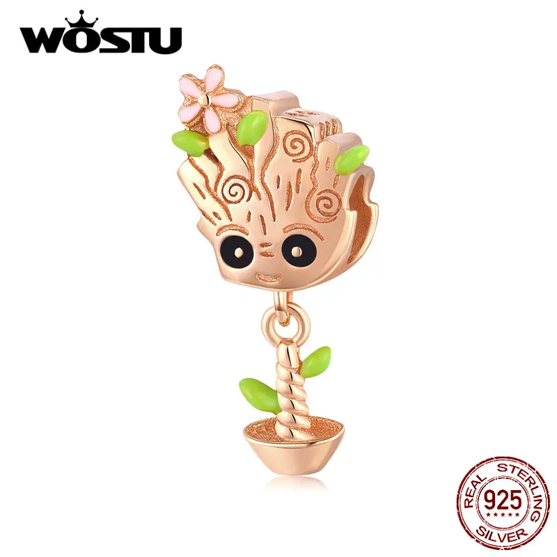 WOSTU Горячая Мода 925 стерлингового серебра Treant подвески из розового золота