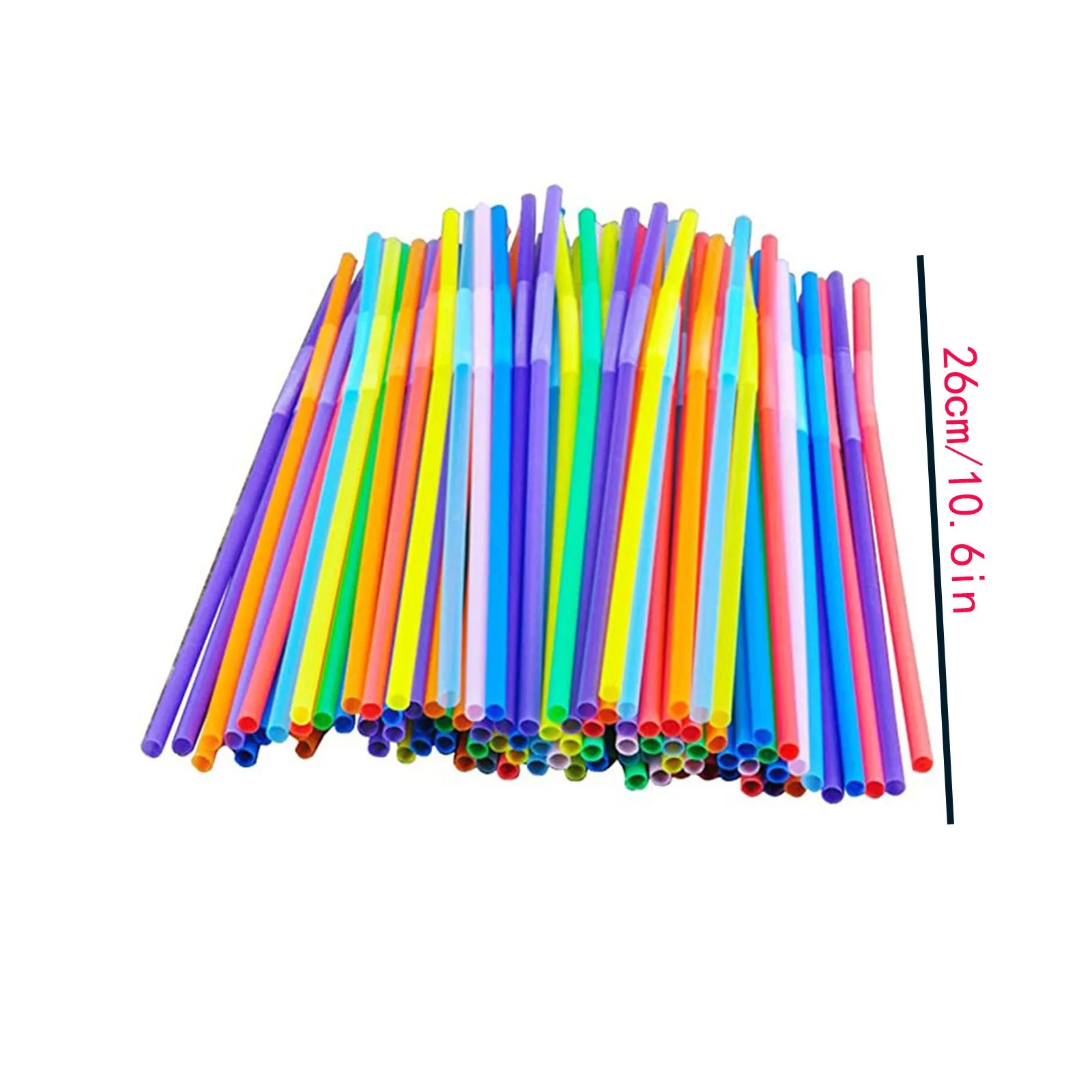 

200pcs Fluorescent Plastic Bendable Drinking Straws Disposable Beverage Straws Wedding Decor Mixed Colors Party Supplies#g