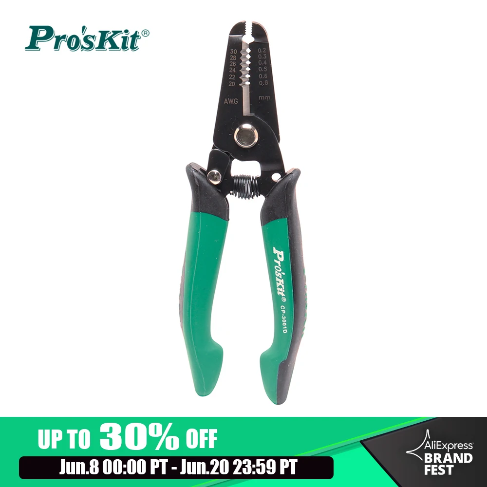 

Pro'sKit CP-3001D CP-3002D SK7 10-30 AWG Precision Wire Stripping tool Cutting Plier