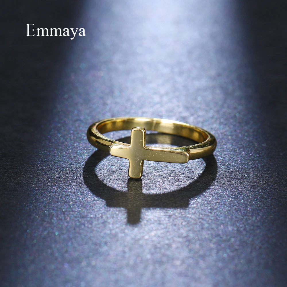 Новинка модное кольцо Emmaya золотого цвета с крестом священный стиль для женщин