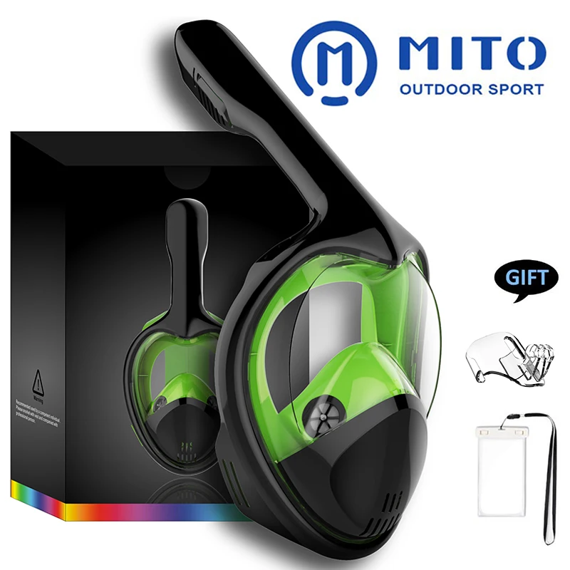 Маска для подводного плавания на все лицо незапотевающая маска панорамного