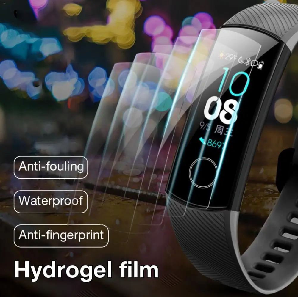Для Honor Band 5 Смарт-браслет пленка полноэкранная Водонепроницаемая анти-отпечатков пальцев Гидрогелевая пленка для браслет на память 5 пленка протектор