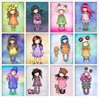 5d алмазная живопись сделай сам, портрет девушки из Санторо из мультфильма, милая Алмазная мозаика, вышивка крестиком, искусство ручной работы, домашний декор, подарок