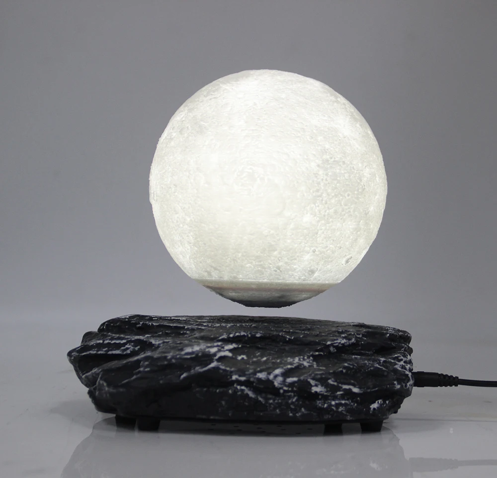 New strange gift study room bedroom Magnetic Levitation 6 inch moon Globe Stone imitation base Floating Night Light | Дом и сад