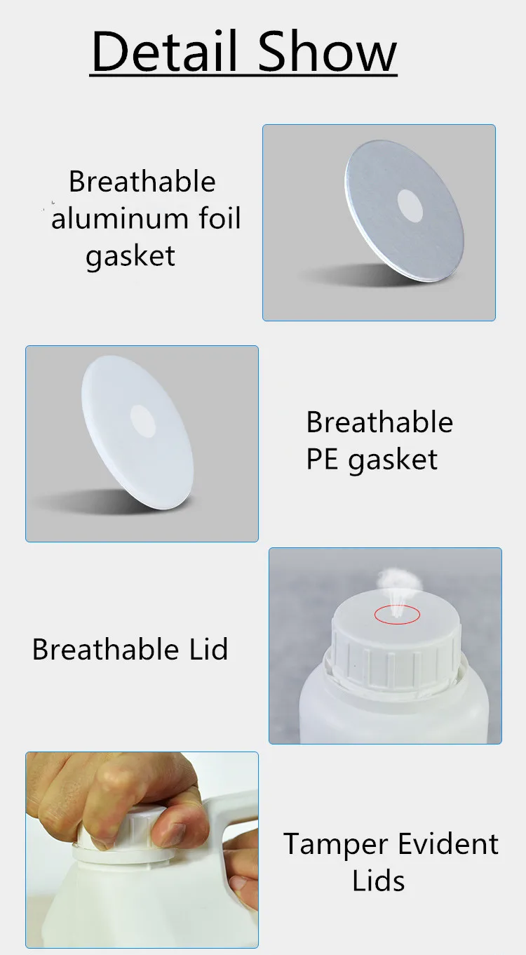 HDPE пластиковые бутылки с трамбовкой, дышащие крышки, контейнер для жидкого удобрения, герметичные многоразовые бутылки