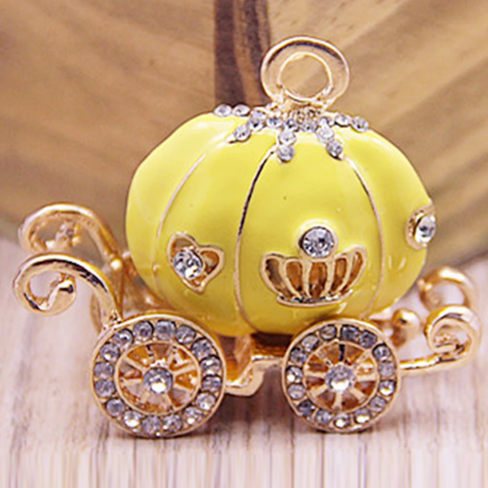 Милый Карета Тыква шаблон Кристалл Брелок Шарм брелок подарок на день Святого