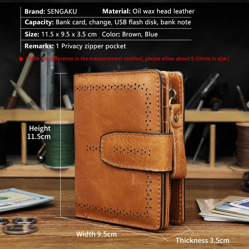 Handmade Genuine Leather Women's Wallet Hollow Out Pattern Casual Short Wallet For Female Vintage Coin Zipper Pocket Purse