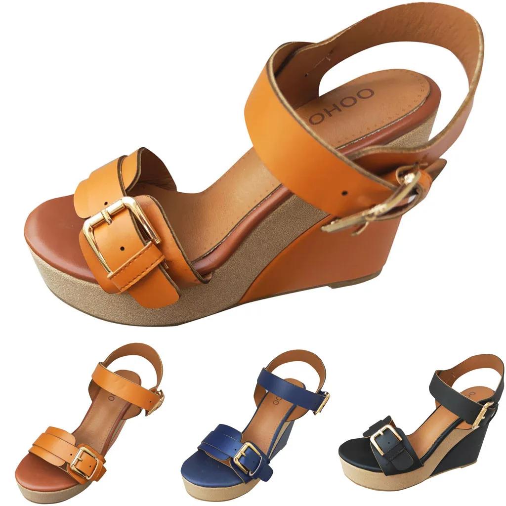 Сандалии женские на высокой танкетке римские Босоножки платформе с ремешком