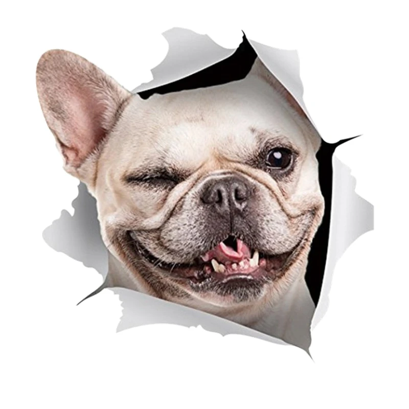 

Funny French Bulldog 3D Car Sticker Waterproof Auto Decors on Bumper Rear Window B0098
