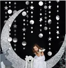И формирующая листы для кровли 4 м зеркало бумажная Звезда Круглый венок флэш-баннер для свадебного оформления декорации на день рождения Baby Shower украшения дома с утолщённой меховой опушкой