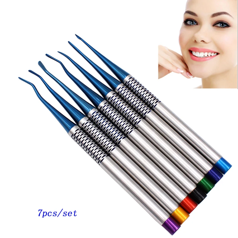 

Hot Sale 7pcs/set Tooth Extracting Forceps Set Tooth Elevator Dental Extraction Root Minimally Invasive Lever Dentist Lab Tools