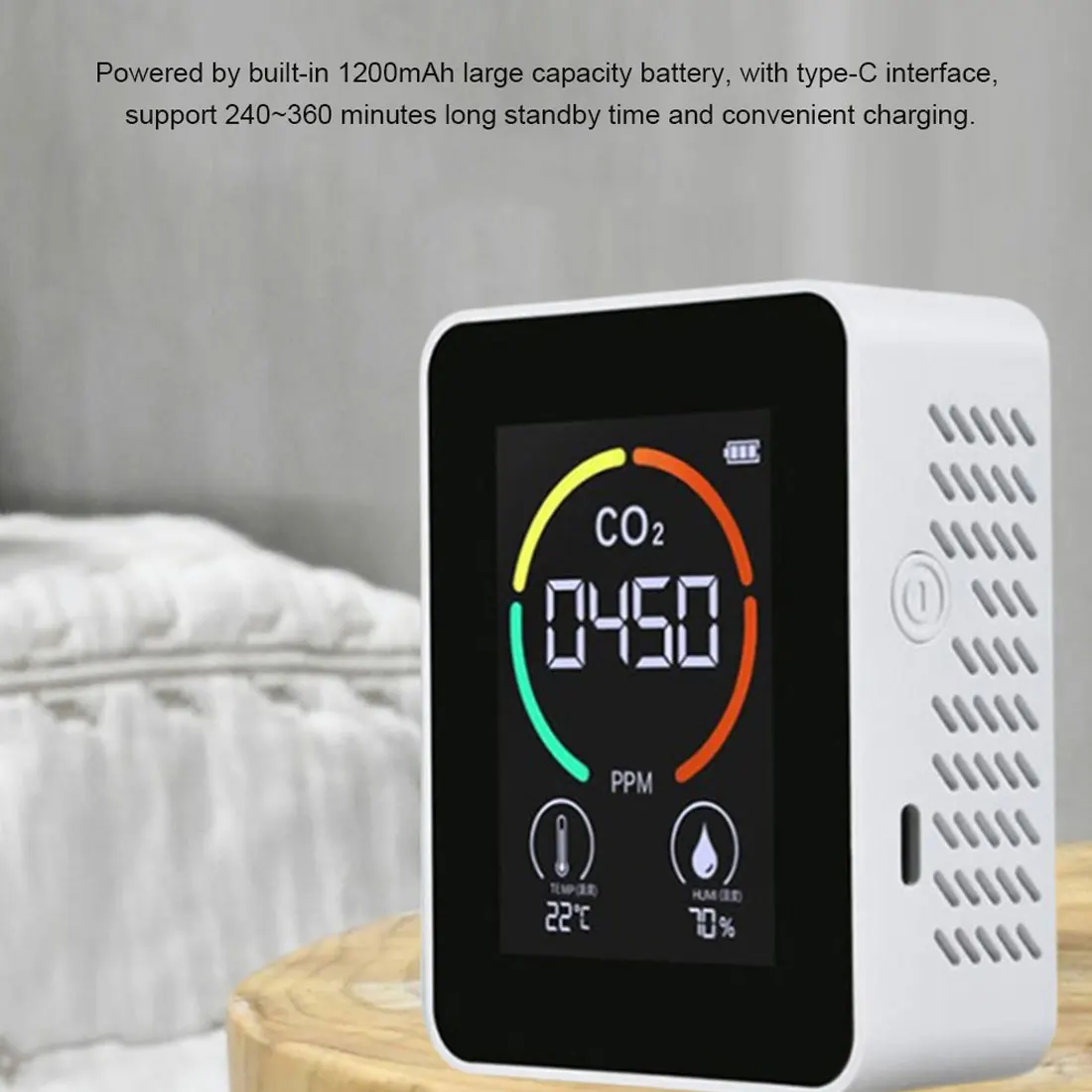 

Air Monitor Indoor CO2 Sensor Household Digital Air Pollution Monitor Air Quality Analyzer CO2 Detector Intelligent Gas Analyzer