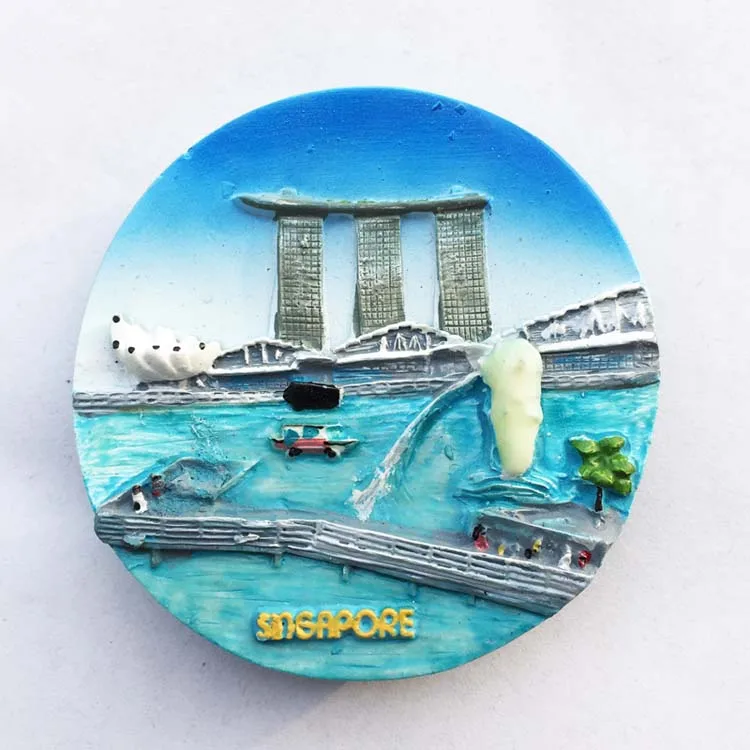 

QIQIPP Singapore Marina Bay three-dimensional landscape tourist souvenir magnetic stickers refrigerator stickers