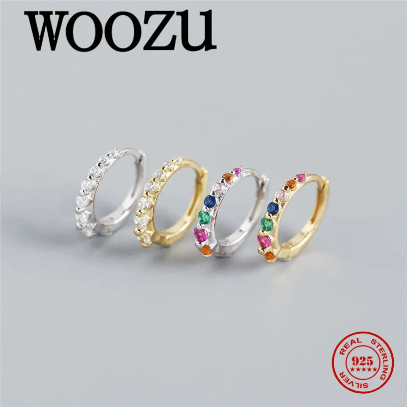 WOOZU натуральная 925 стерлингового серебра роскошный проложить красочные циркон