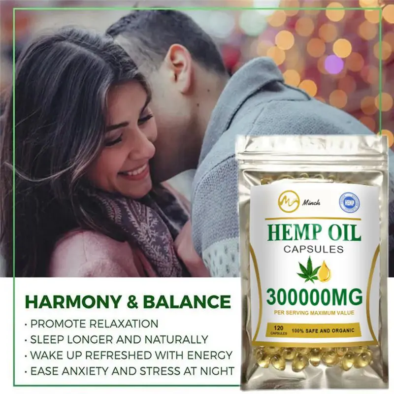 Minch 120 шт. Семена Конопли масло капсулы органические CBD уход за кожей лица для